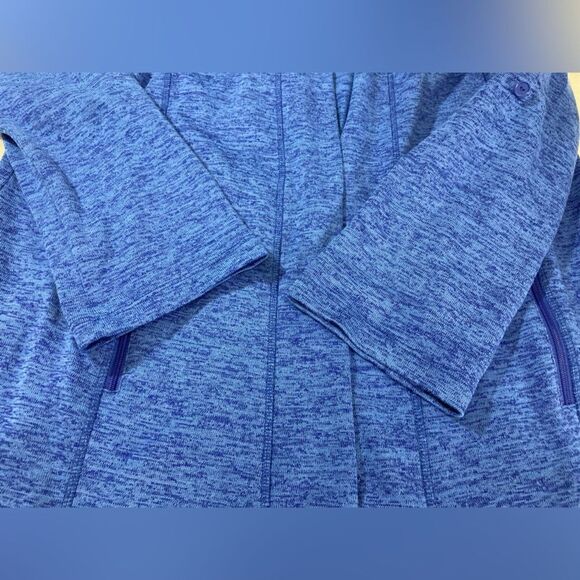 T by Talbots Cardigan Women’s M Blue Space Dye Open Front Knit Casual Preppy - Picture 4 of 8